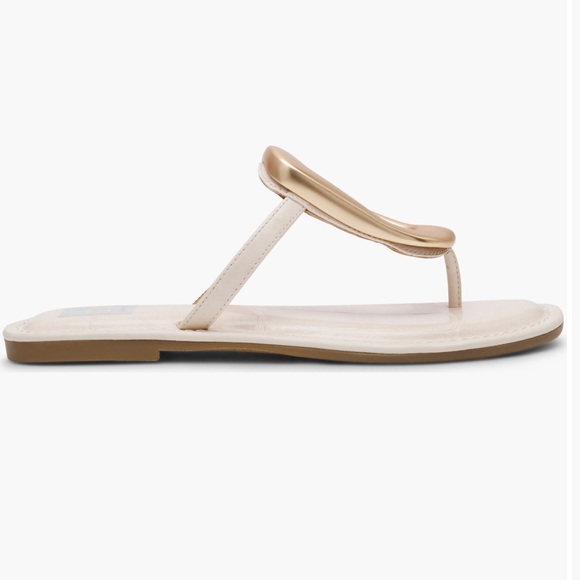 DV Dolce Vita Jameson Gold Hardware White Sandals | Size 8 - Picture 6 of 6